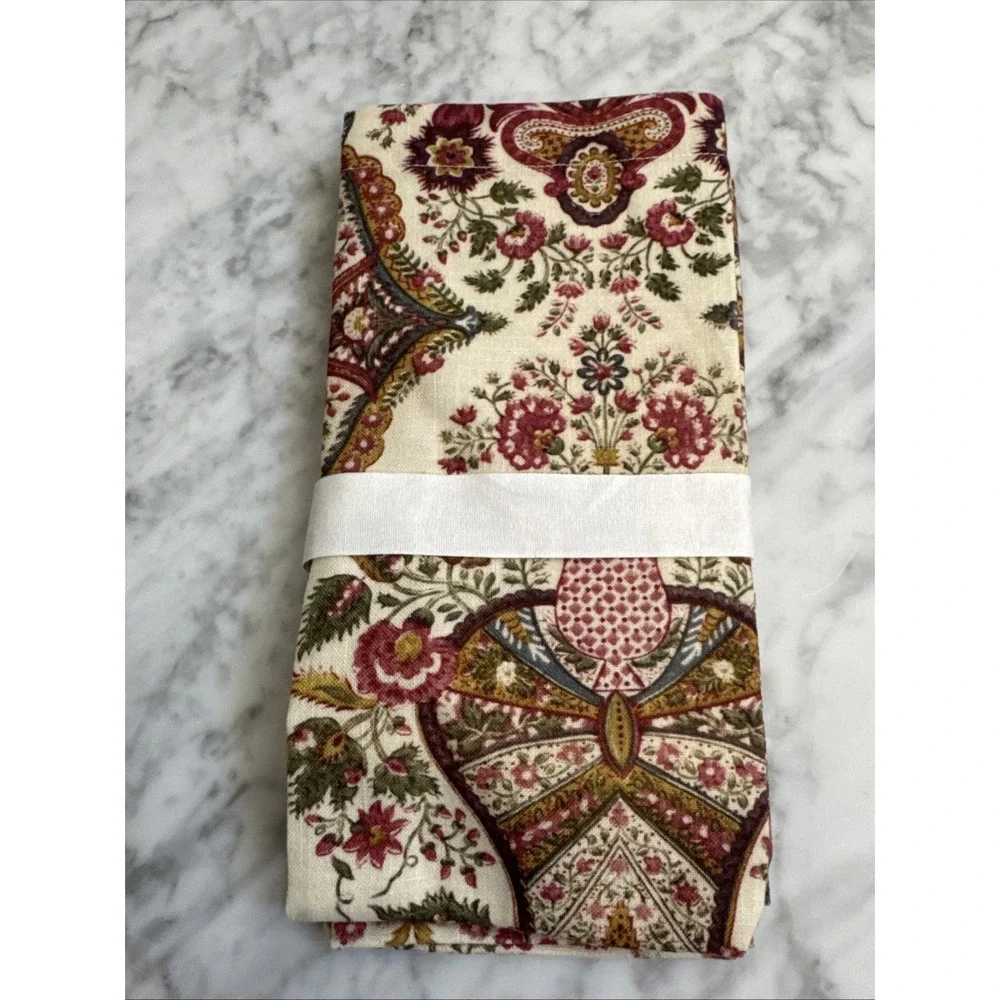 Pottery Barn Lila Floral Cotton Napkins - Set of 4 NWT 20